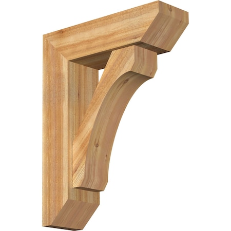 Ekena Millwork Legacy Slat Rough Sawn Bracket w/ Offset Brace, Western Red Cedar, 8"W x 26"D x 34"H BKT0806X26X34LEC06RWR